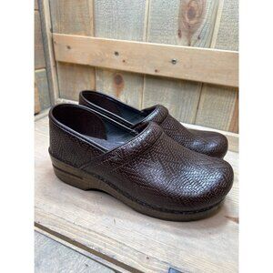US9.5-10 Dansko Brown Work Clogs Work Shoes Leather EU40